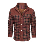 Men's Wool Blend Thick Coat Autumn Winter Button Up Jacket