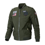 Men's Polyester Flight Jacket Casual Baseball Style Outerwear