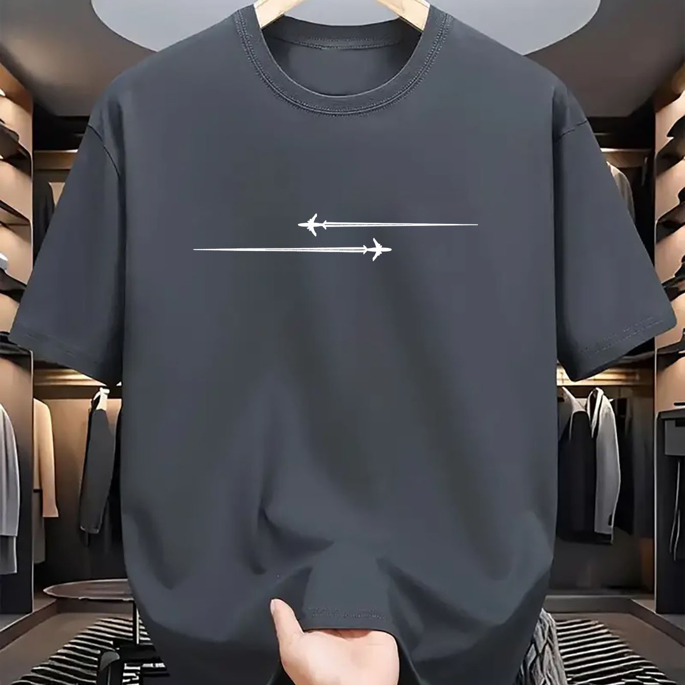 Men's T Shirt Pattern Printed Round Neck Sports