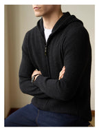 Men's Wool Cardigan Hooded Autumn Winter Sweater