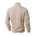 Men's Sweater Knitted Solid Color Jacquard High Collar