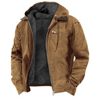 Men's Hooded Coat Winter Fleece Zip Up Casual Outwear