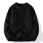 Men's Sweater Twist Pattern Round Neck Pullover Autumn Winter