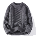 Men's Sweater Twist Pattern Round Neck Pullover Autumn Winter