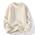 Men's Sweater Twist Pattern Round Neck Pullover Autumn Winter