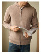 Men's Wool Cardigan Hooded Autumn Winter Sweater