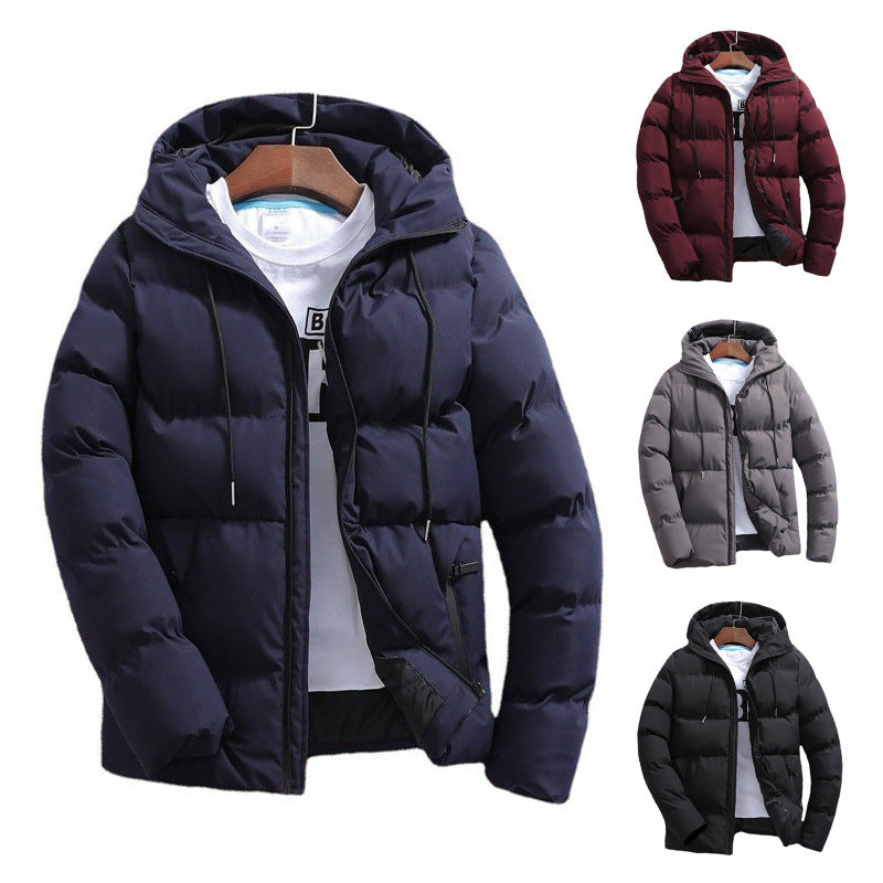 Men's Cotton Padded Jacket Hooded Autumn Winter Casual Coat