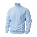 Men's Sweater Knitted Solid Color Jacquard High Collar