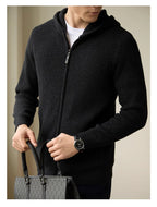 Men's Wool Cardigan Hooded Autumn Winter Sweater