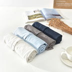 Men's Short Sleeve T Shirt Stand Collar Ice Silk Linen