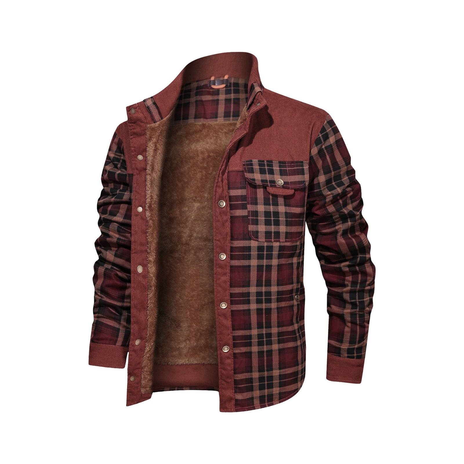 Men's Wool Blend Thick Coat Autumn Winter Button Up Jacket