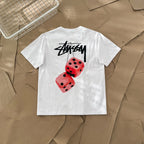 Oversized Stussy Fuzzy Dice Graphic T-Shirt