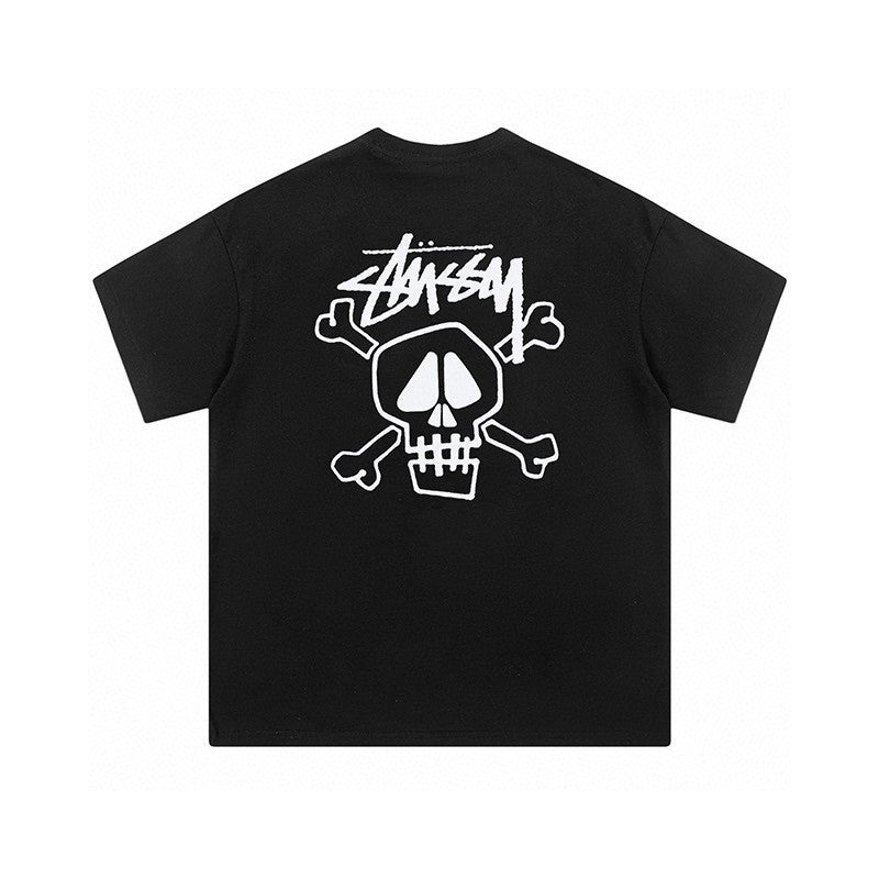 Retro Stussy Skull Crossbones Graphic T-Shirt