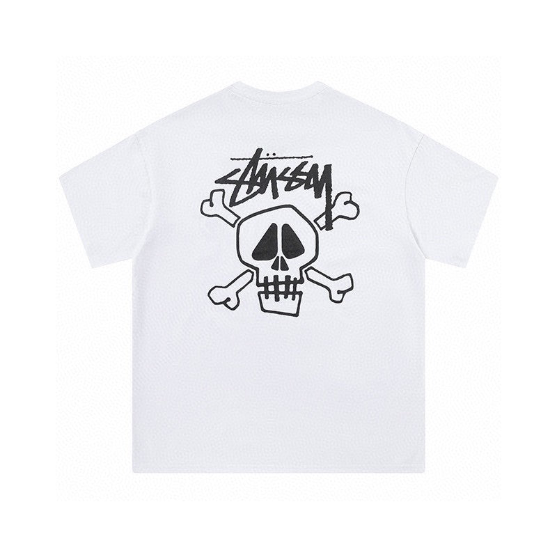 Retro Stussy Skull Crossbones Graphic T-Shirt