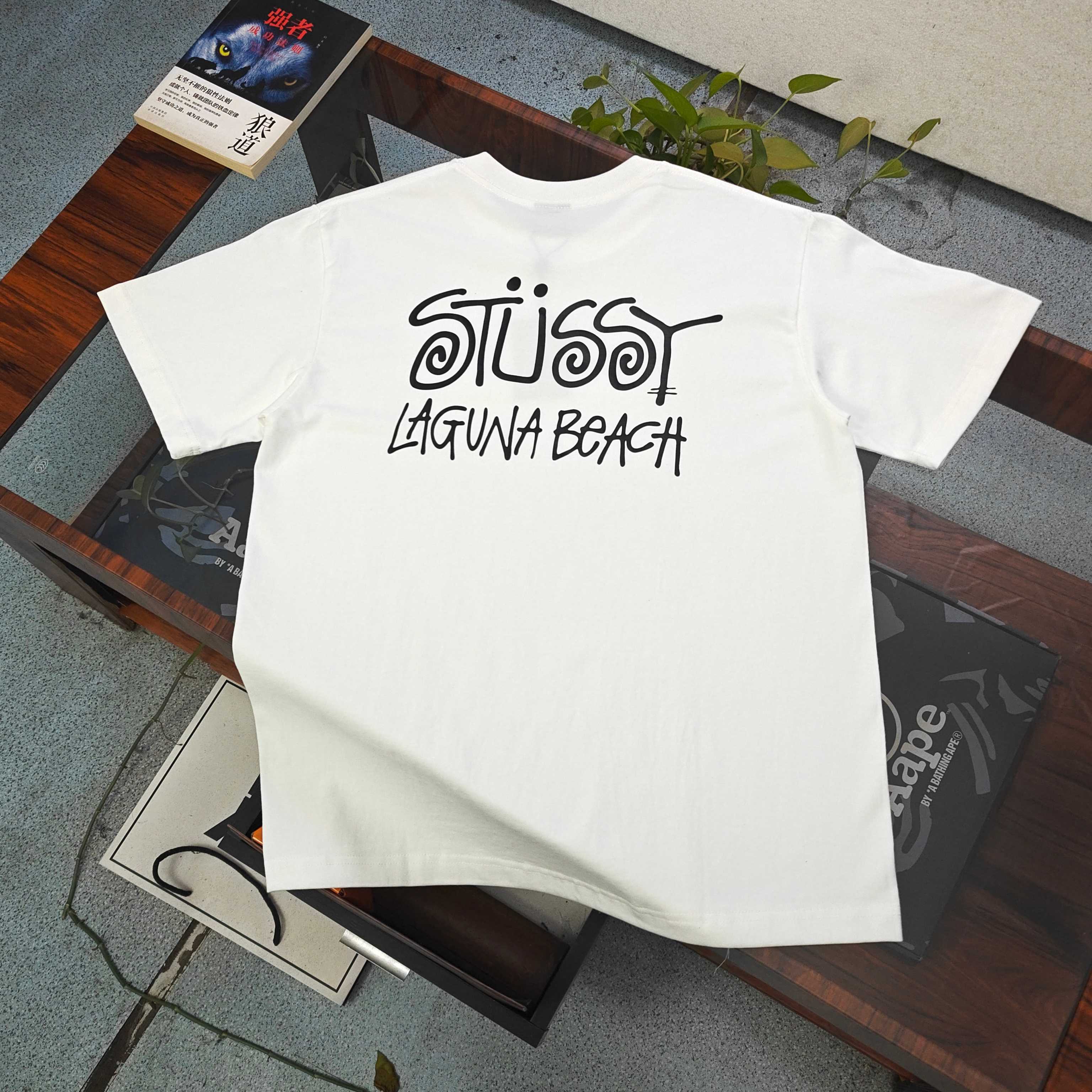Unisex Stussy Laguna Beach Spiral Graphic T-Shirt