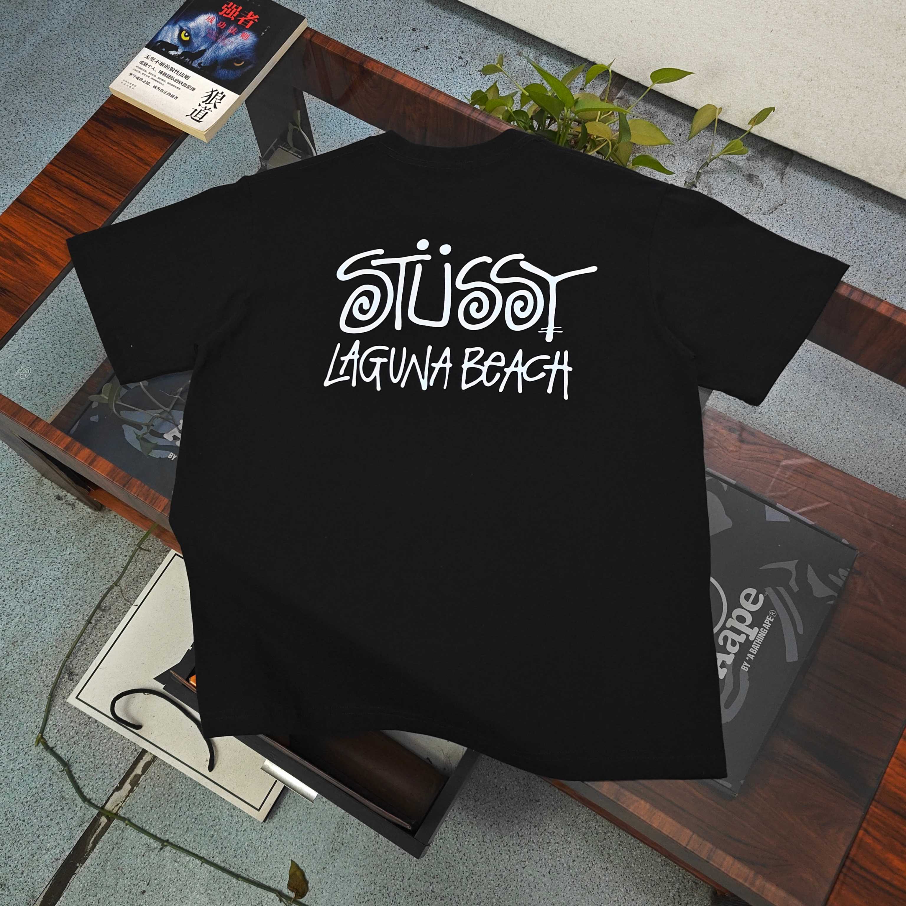 Unisex Stussy Laguna Beach Spiral Graphic T-Shirt
