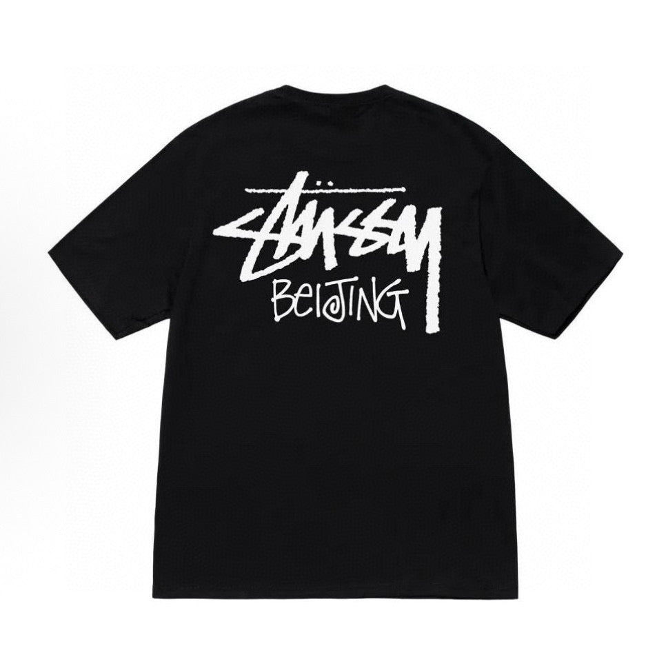 Unisex Oversized Stussy Beijing Graffiti Graphic T-Shirt