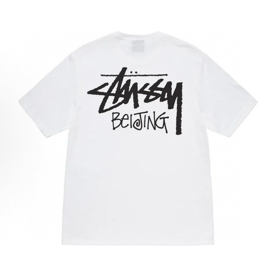 Unisex Oversized Stussy Beijing Graffiti Graphic T-Shirt