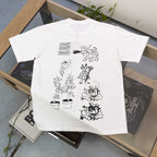 Stussy Bulldog & Sketch Art Graphic T-Shirt