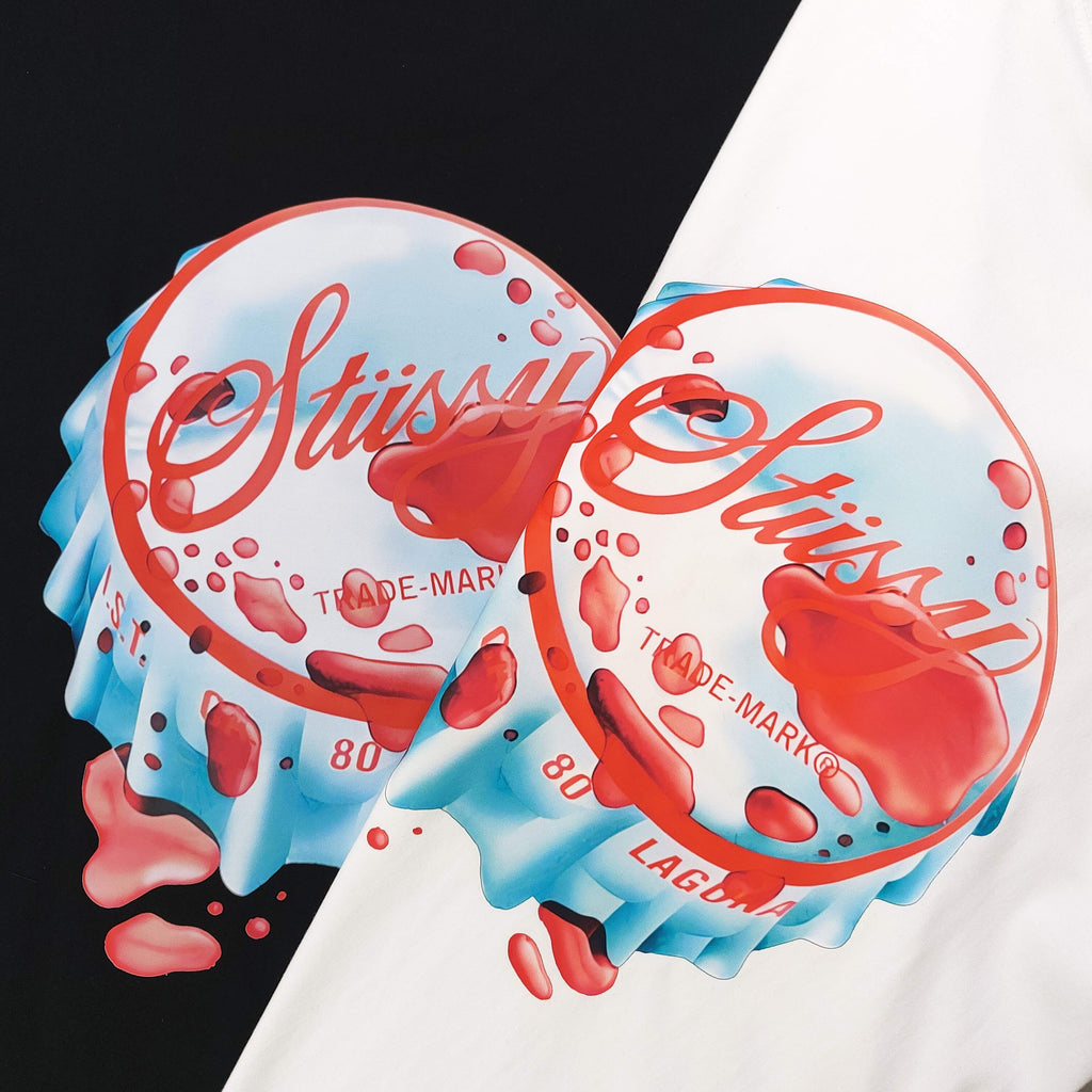 Oversized Stussy Bottle Cap Graphic T-Shirt