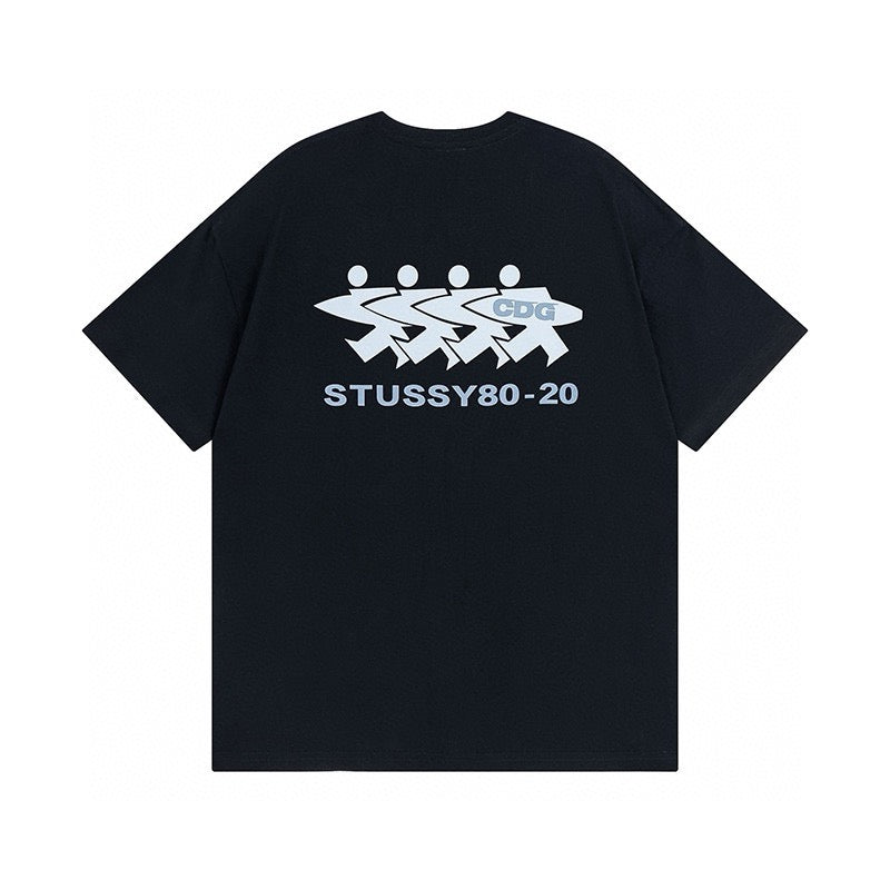 Oversized Stussy CDG Surfman Graphic T-Shirt