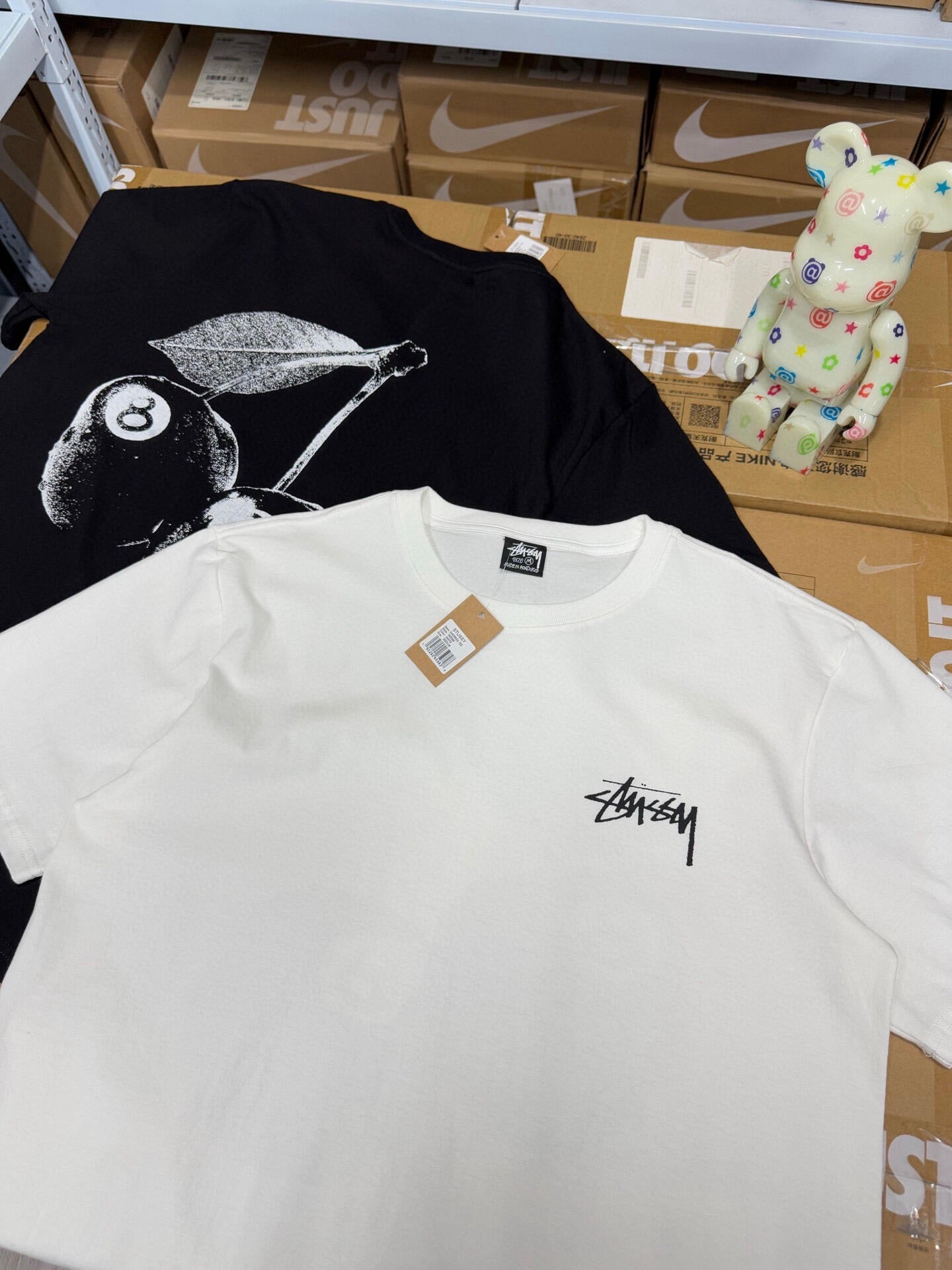 Oversized Stussy Cherry Illustration Graphic T-Shirt