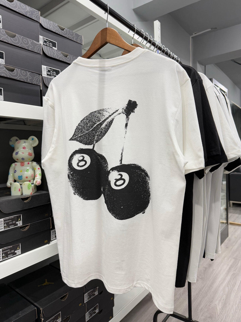 Oversized Stussy Cherry Illustration Graphic T-Shirt