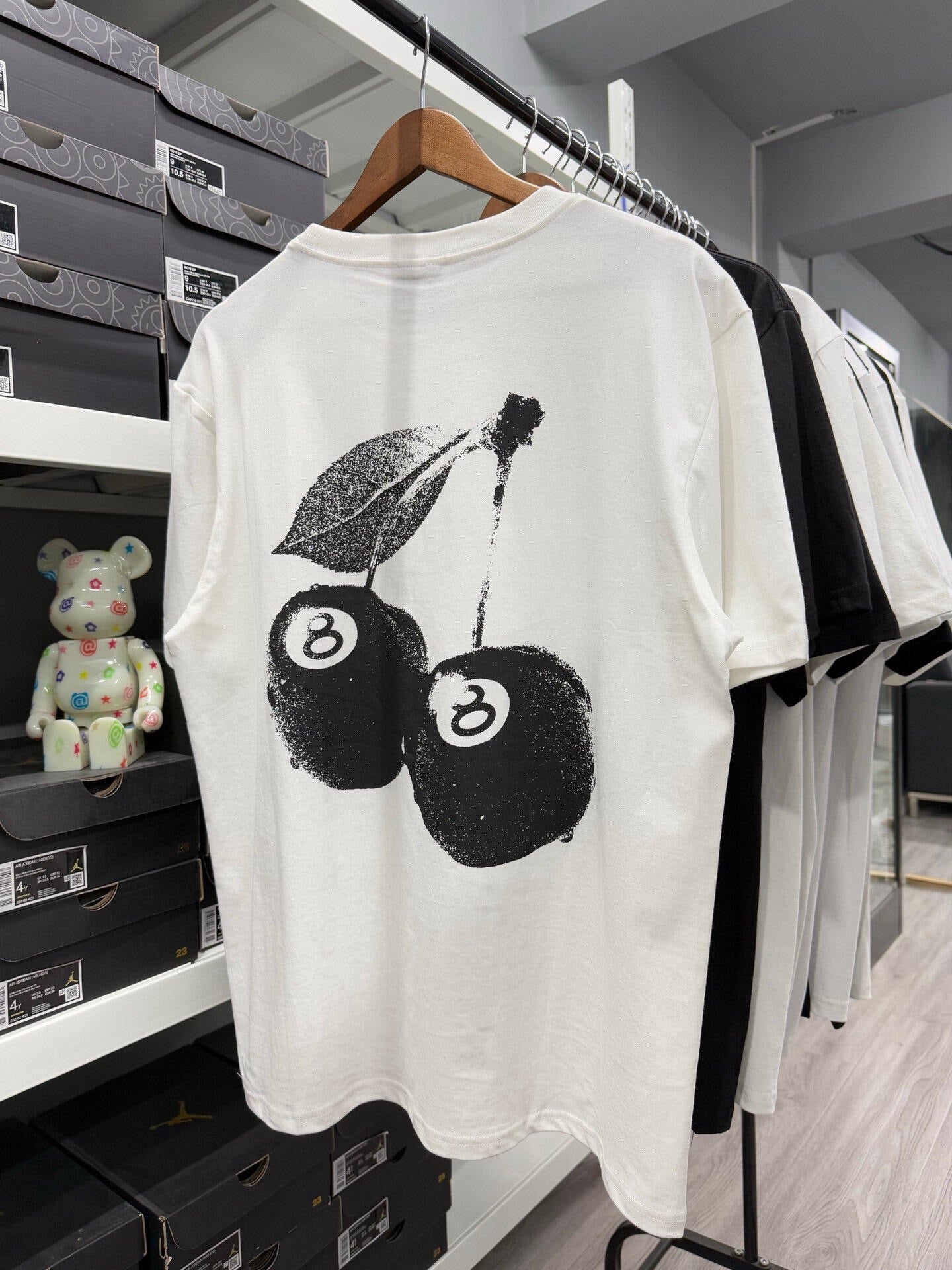 Oversized Stussy Cherry Illustration Graphic T-Shirt