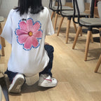 Women Oversized Stussy Daisy Flower Graphic T-Shirt