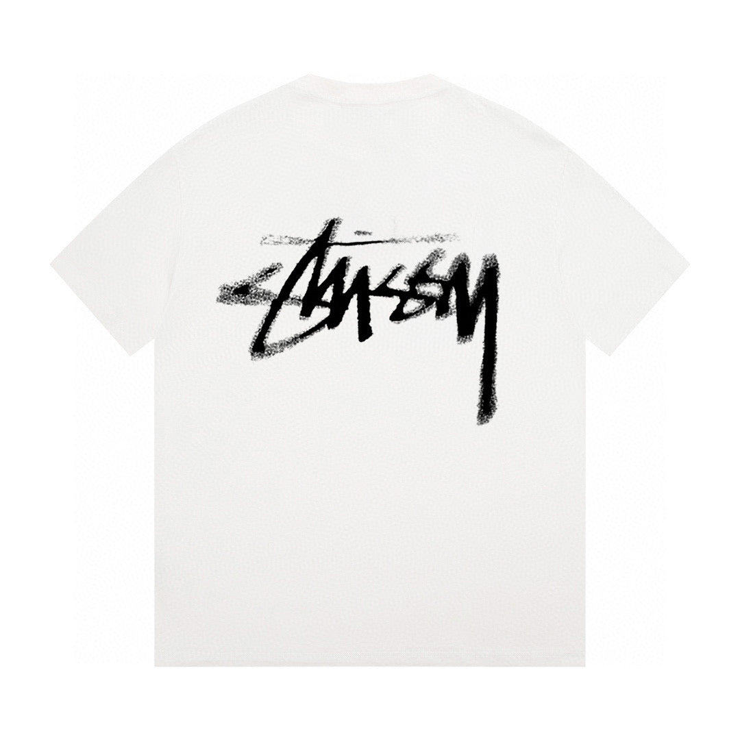 Unisex Stussy Distorted Logo Graphic T-Shirt