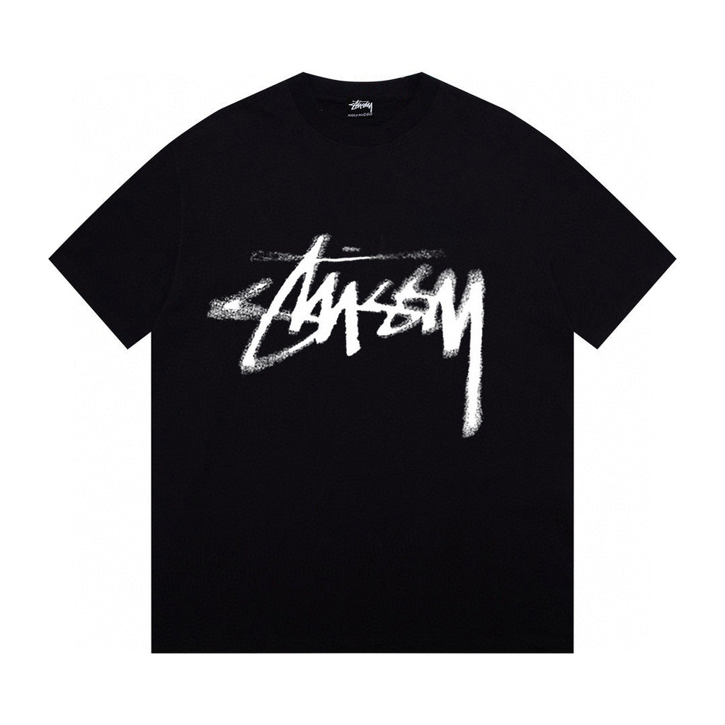 Unisex Stussy Distorted Logo Graphic T-Shirt