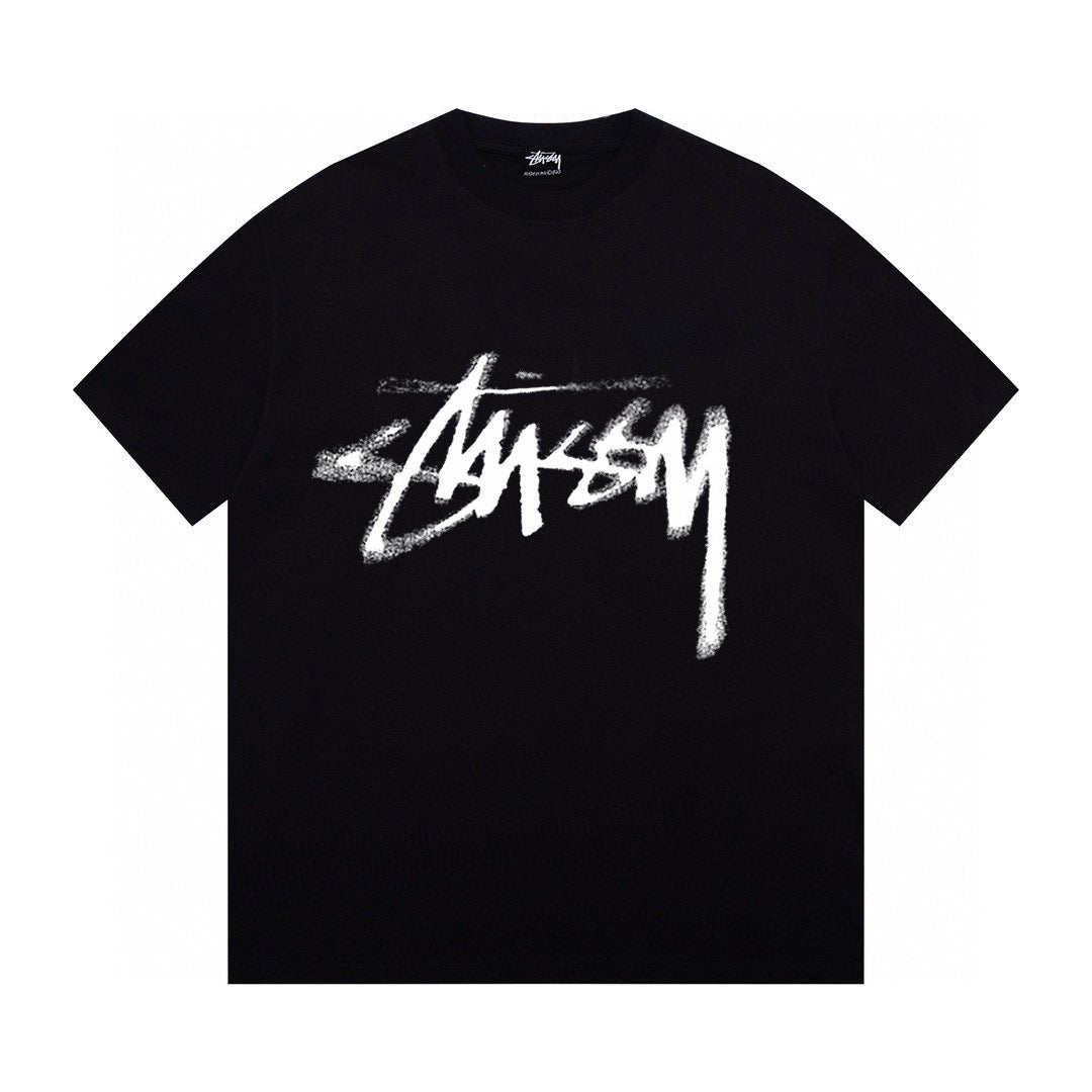 Unisex Stussy Distorted Logo Graphic T-Shirt