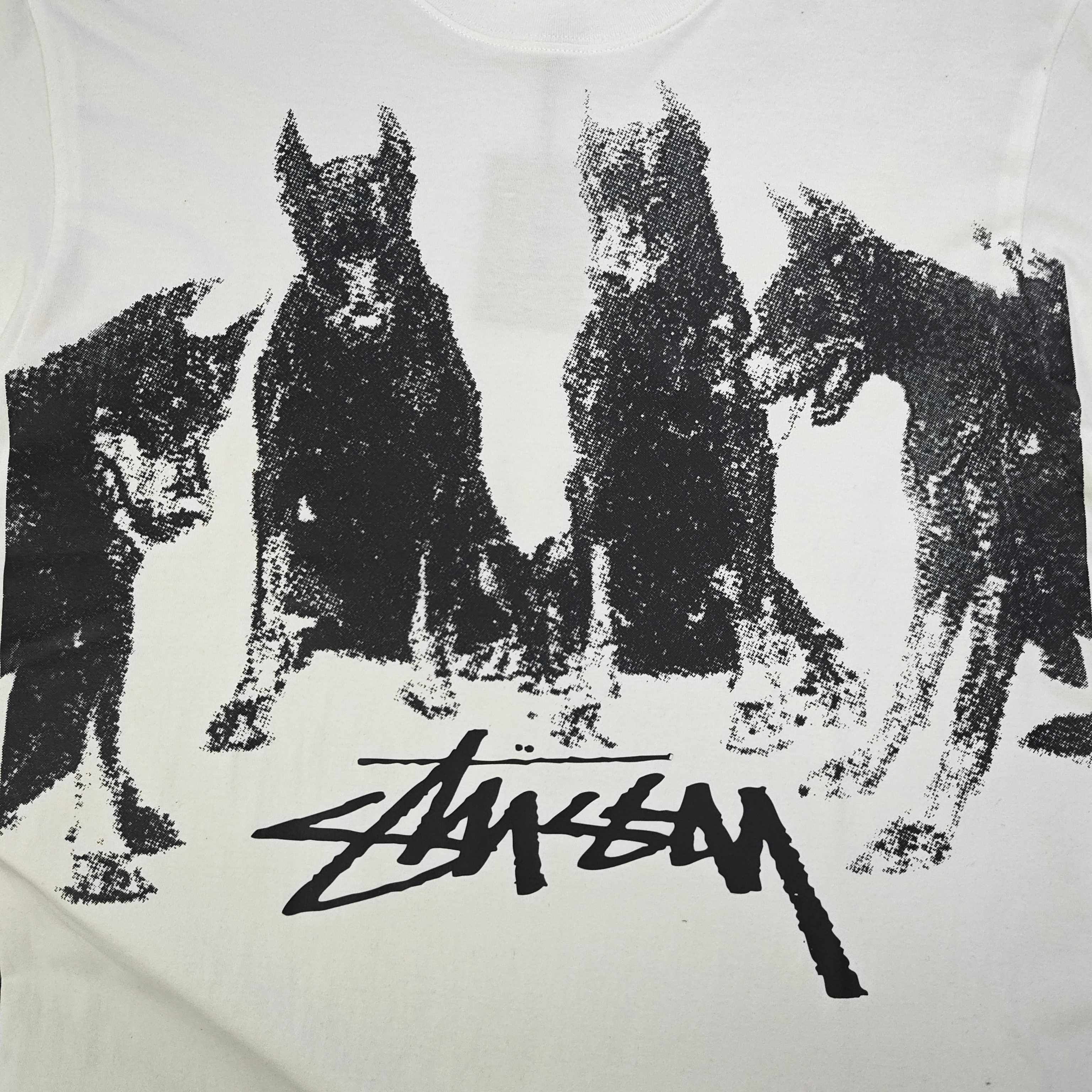 Unisex Stussy Doberman Dog Graphic T-Shirt