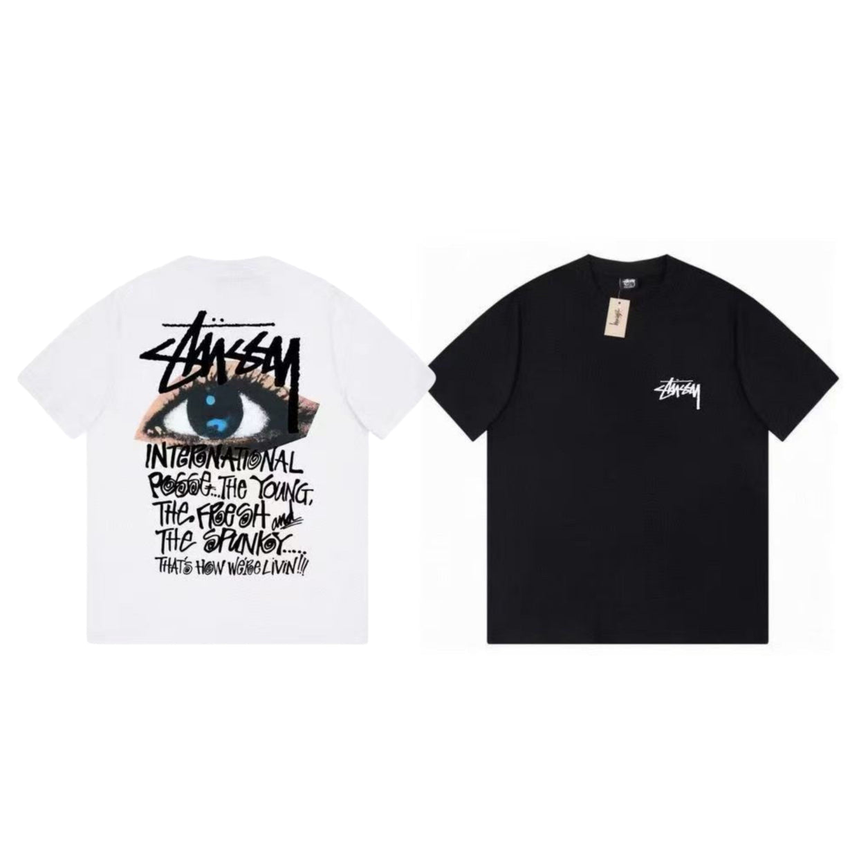 Unisex Stussy Eye Artwork Graphic T-Shirt