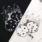 Stussy Flaming Dice Graphic Oversized T-Shirt