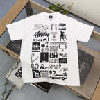 Oversized Stussy Multi-Graphic Artwork T-Shirt