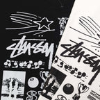 Oversized Stussy Multi-Graphic Artwork T-Shirt