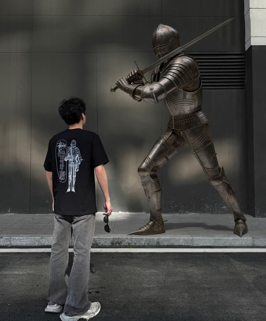 Unisex Stussy Medieval Knight Graphic T-Shirt