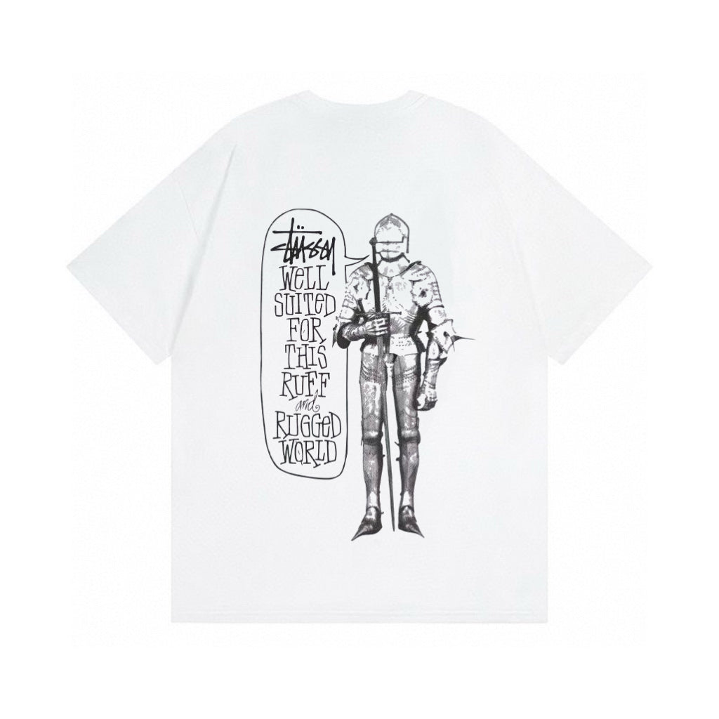 Unisex Stussy Medieval Knight Graphic T-Shirt