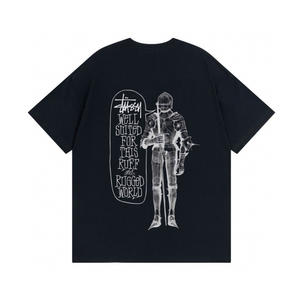 Unisex Stussy Medieval Knight Graphic T-Shirt