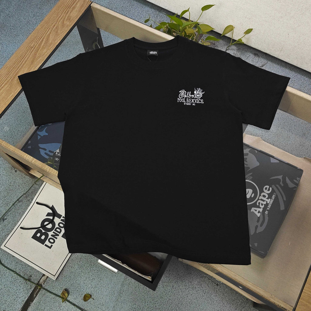 Oversized Stussy Palm Pool Service Graphic T-Shirt