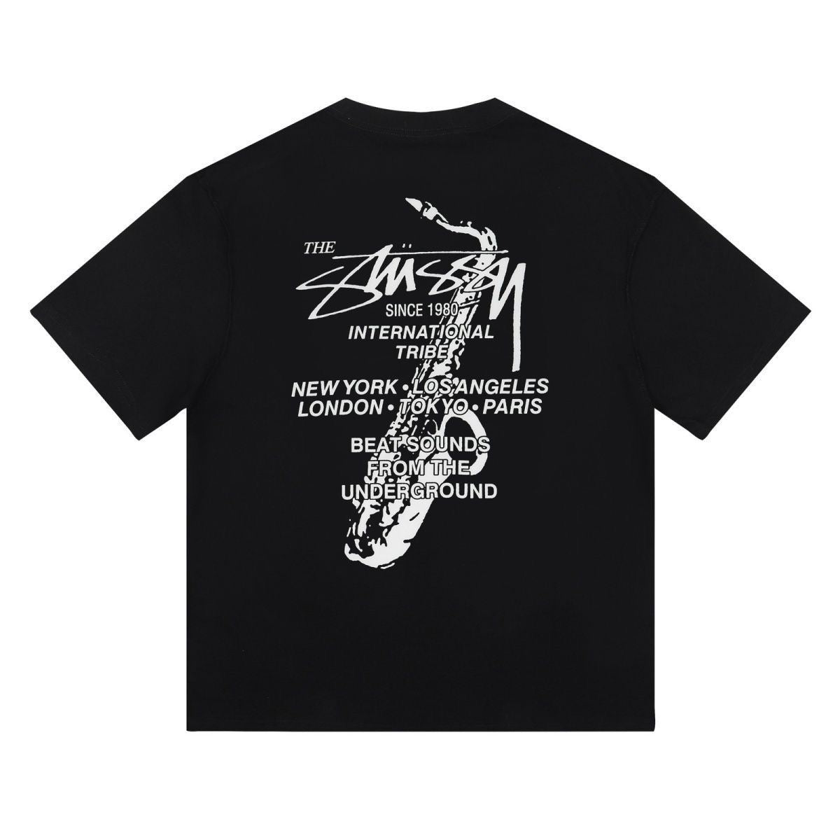 Stussy Saxophone Back Graphic Oversized T-Shirt