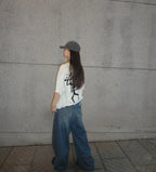 Oversized Stussy Stick Figure Graphic T-Shirt
