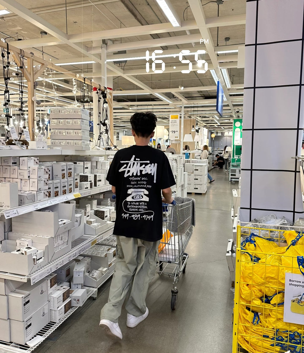 Signature Stussy Telephone Graphic Oversized T-Shirt