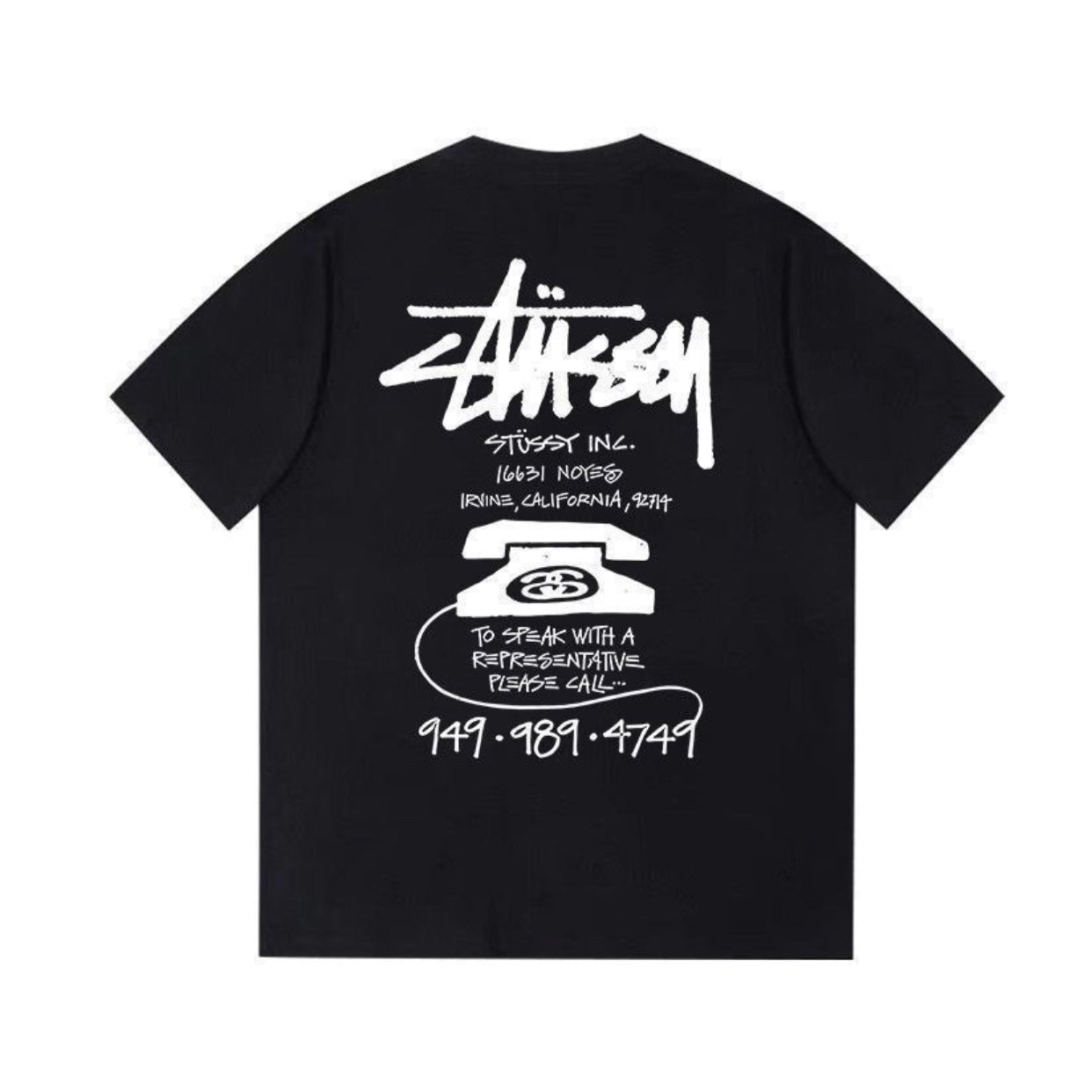 Signature Stussy Telephone Graphic Oversized T-Shirt