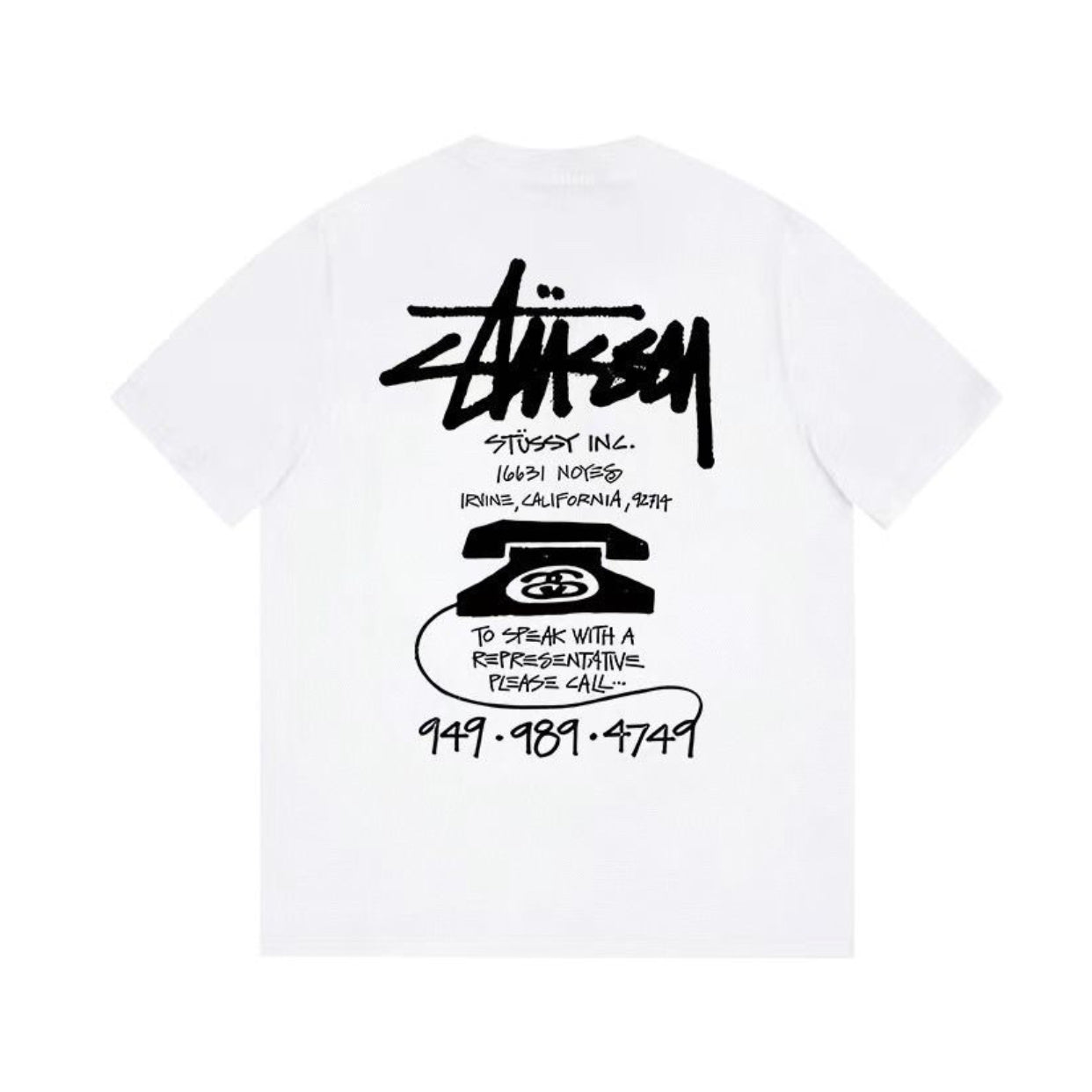 Signature Stussy Telephone Graphic Oversized T-Shirt