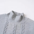 Men's Sweater Knitted Solid Color Jacquard High Collar