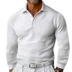 Men's Long Sleeve T Shirt Lapel Button Casual