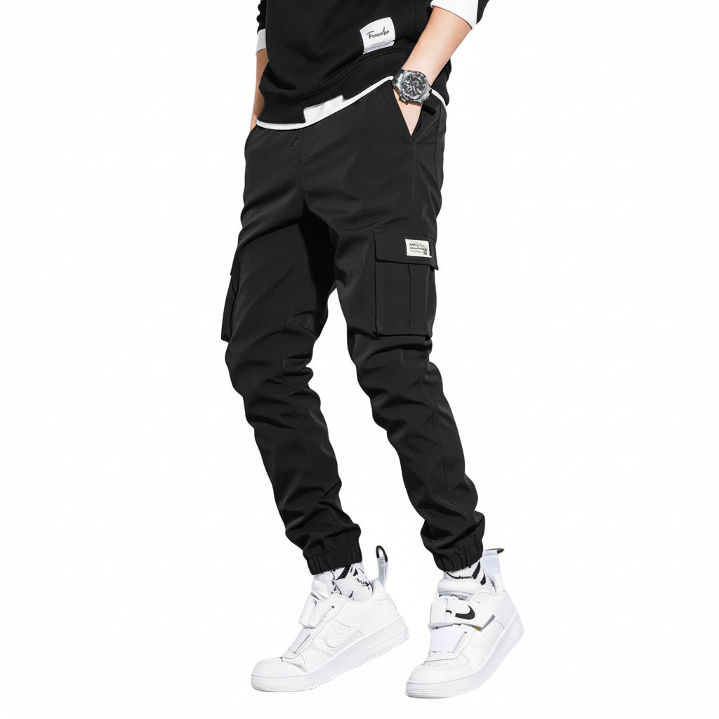 Men's big size casual cropped trousers front view style