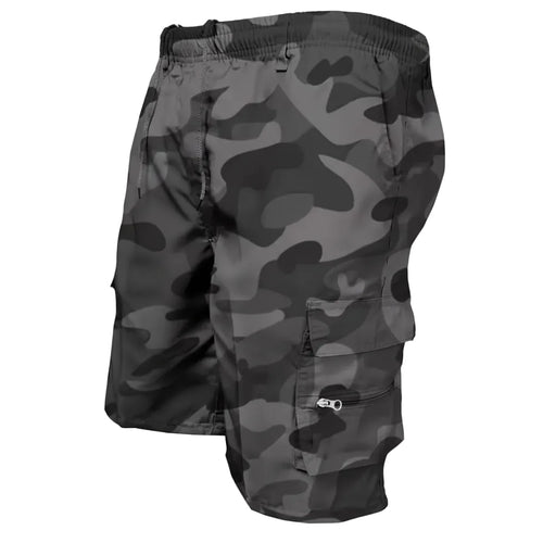Camouflage shorts on a white background